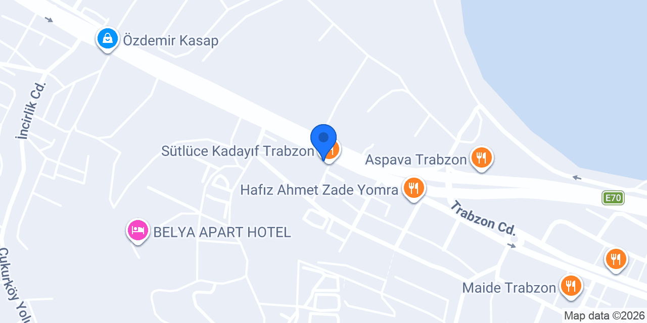 Sütlüce Kadayıf Trabzon konumu