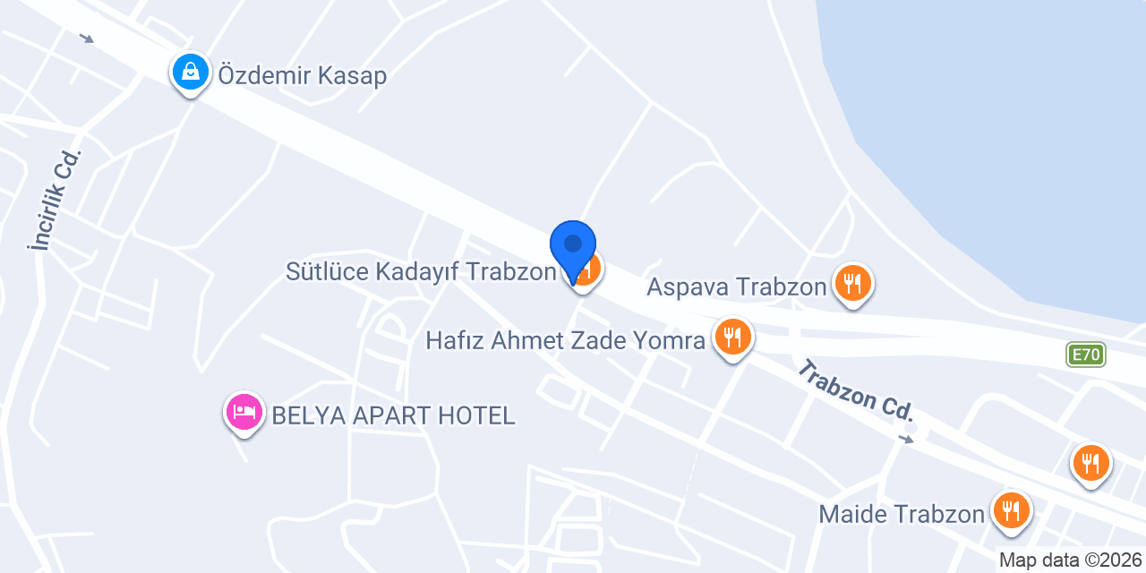 Evidea Trabzon Yomra Cadde konumu