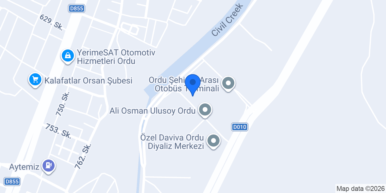 FINDIKKALE ORDU OTOGAR konumu