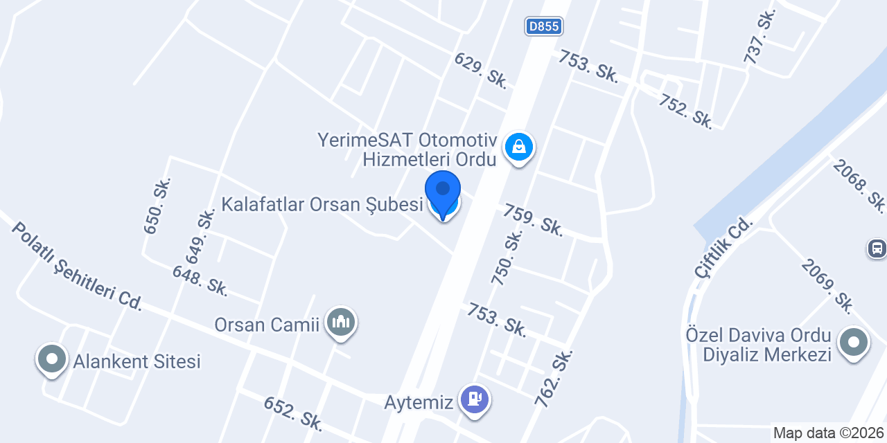 Kalafatlar Orsan Şubesi konumu