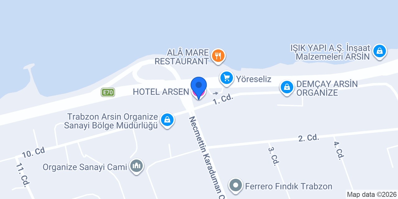 HOTEL ARSEN konumu