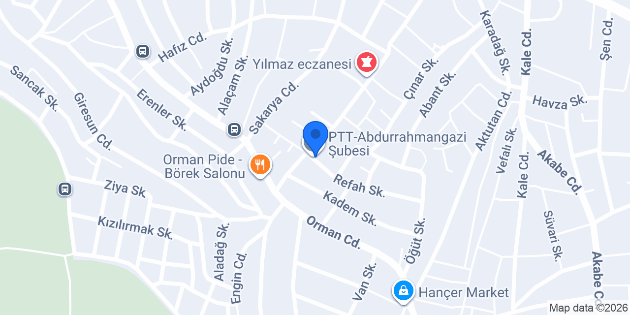 PTT-Abdurrahmangazi Şubesi konumu