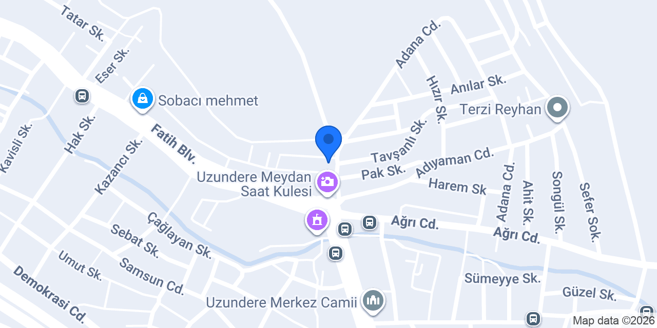 Eczane Uzundere konumu