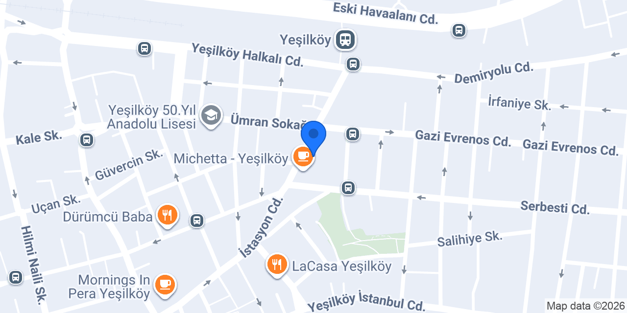 Şekerbank Yeşilköy Şubesi konumu
