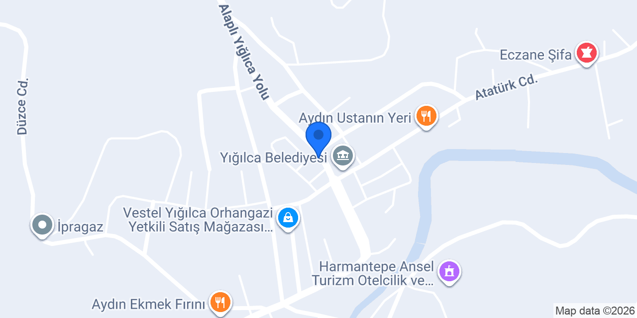 Yığılca Adliyesi konumu