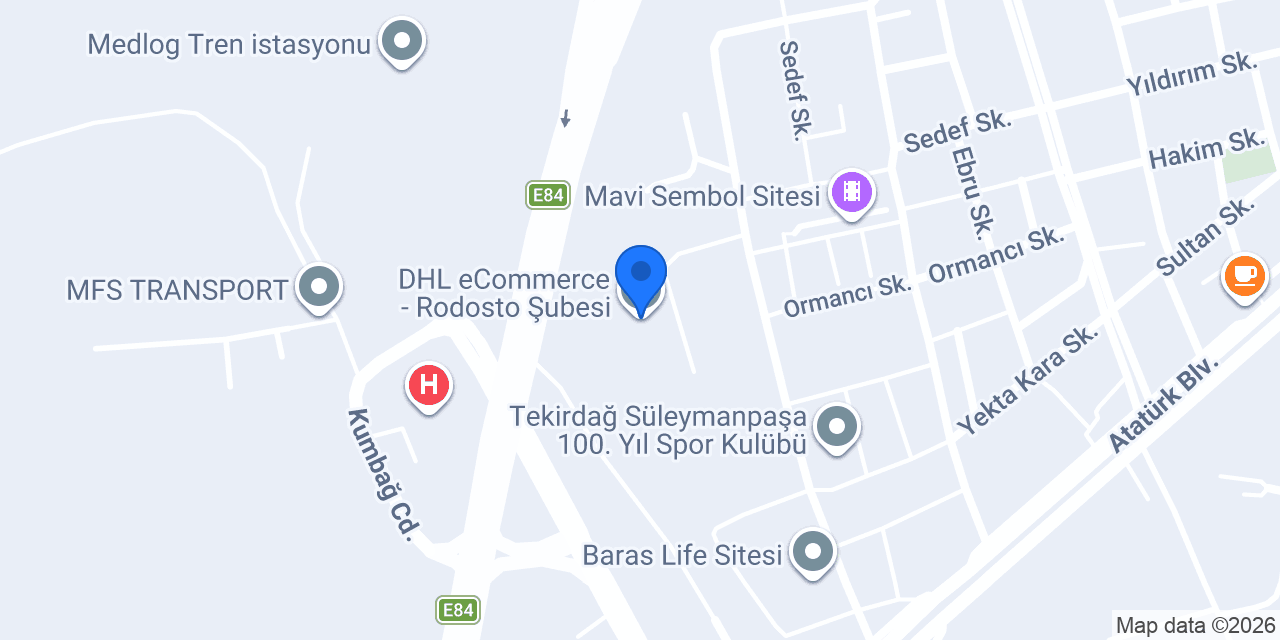 DHL eCommerce - Rodosto Şubesi konumu