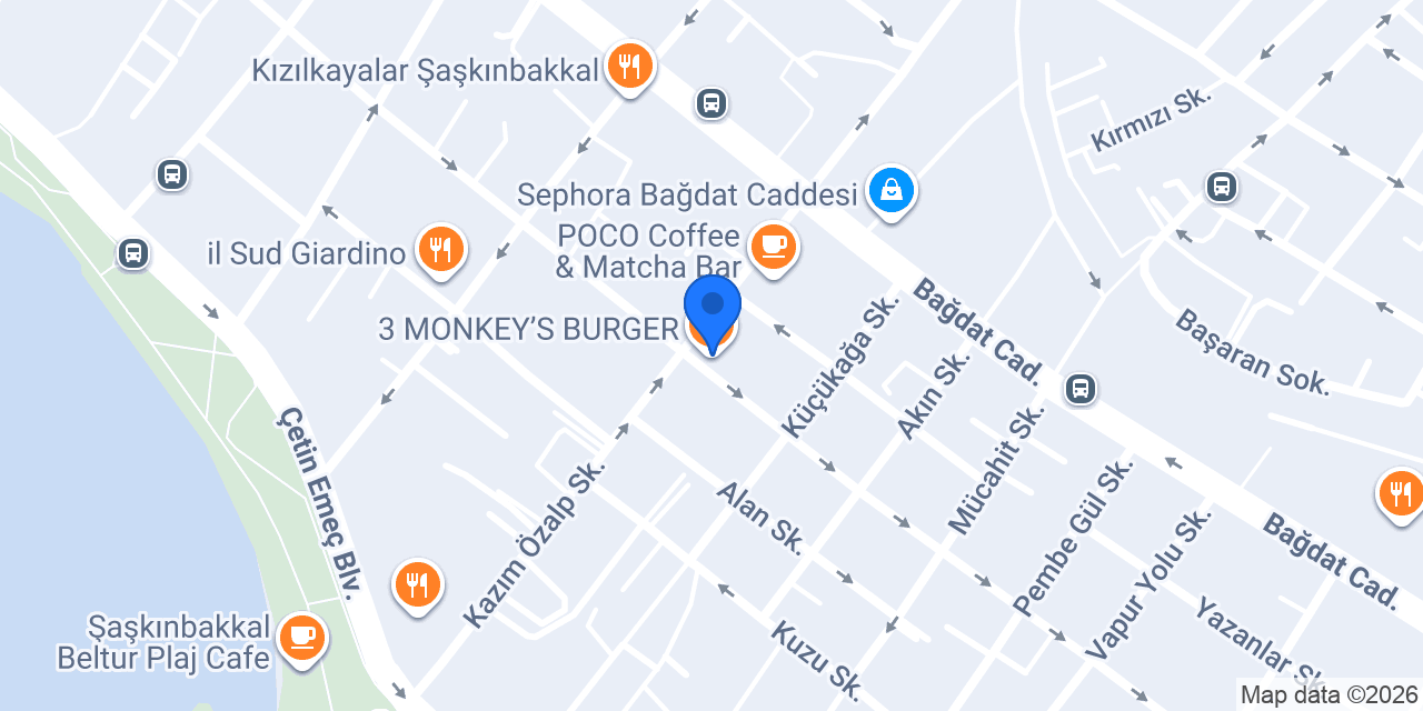 3 MONKEY’S BURGER konumu