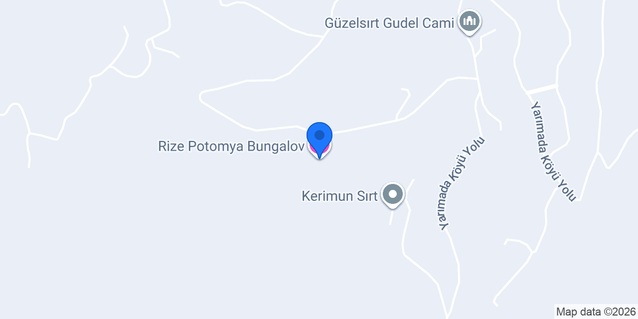 Rize Potomya Bungalov konumu