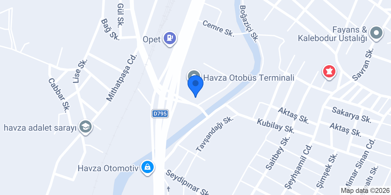 Havza Taksi Otogar konumu