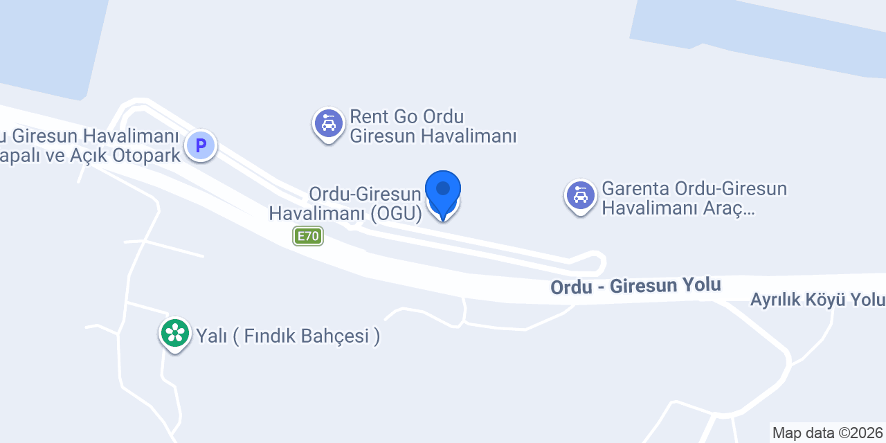 Ordu-Giresun Havalimanı (OGU) konumu