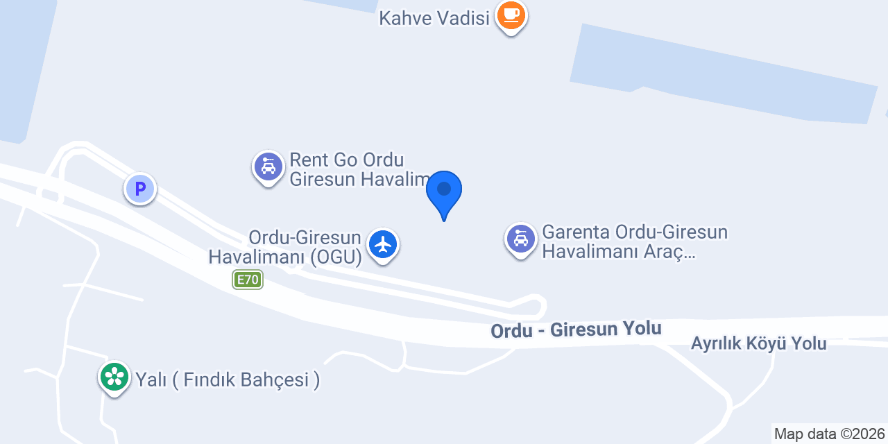 Avis - Ordu Havalimanı konumu