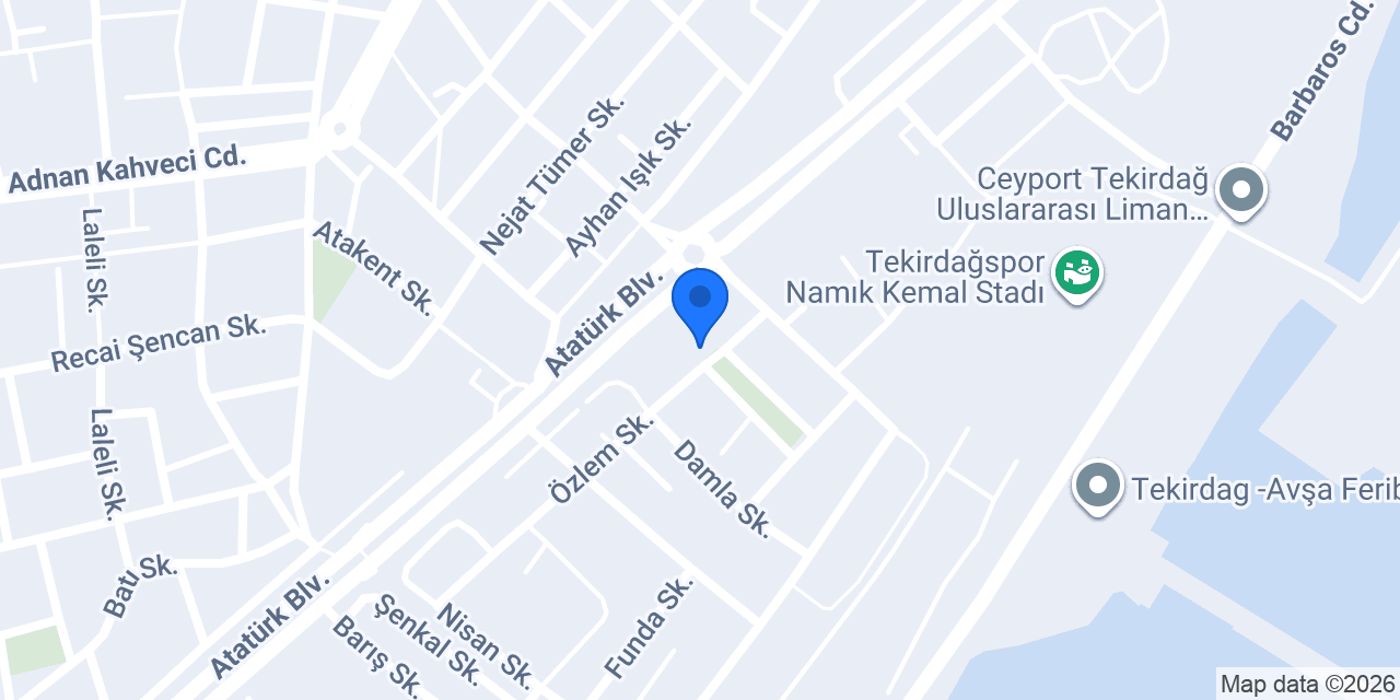Yüksel Güvenlik - Tekirdağ Şubesi konumu