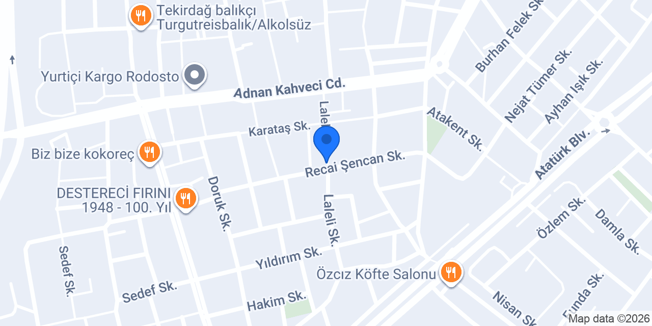 Tekirdağ Vip Araç Kiralama konumu