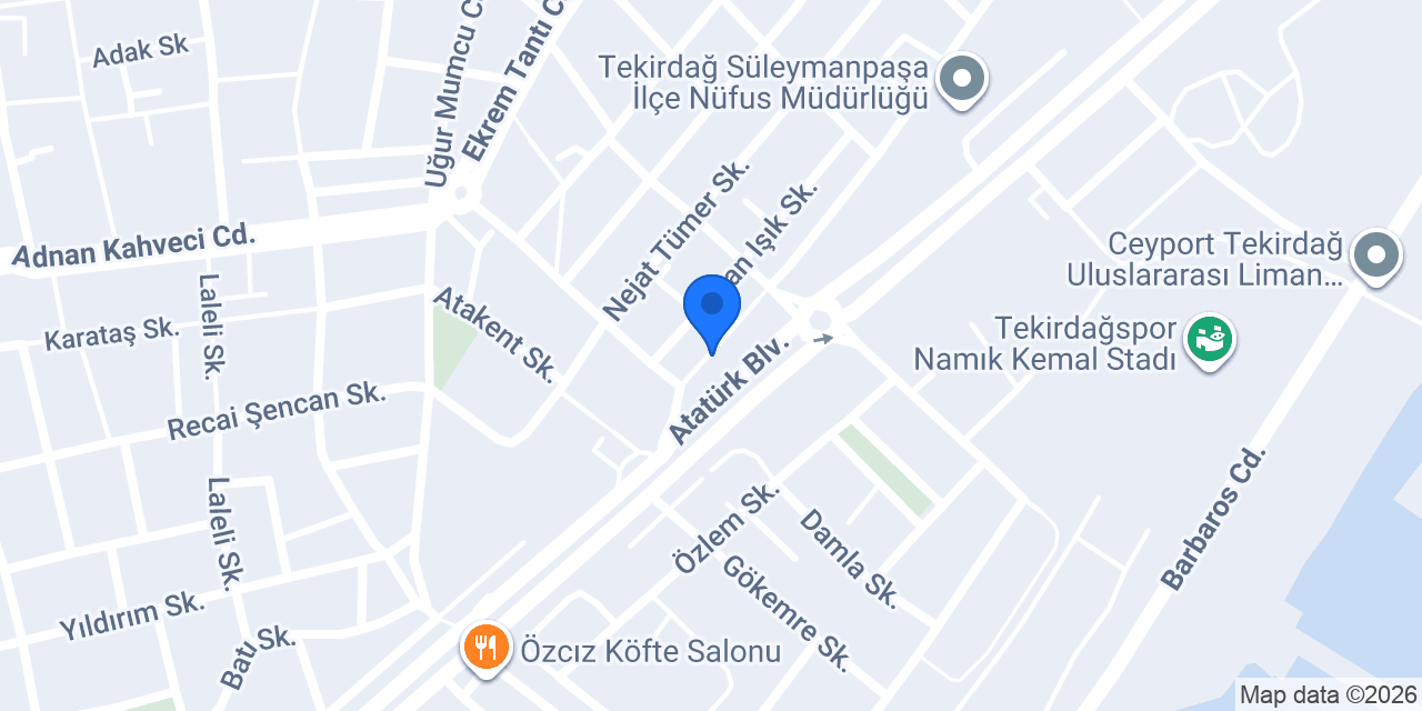 İnbubble Tekirdağ - Waffle Kafe konumu