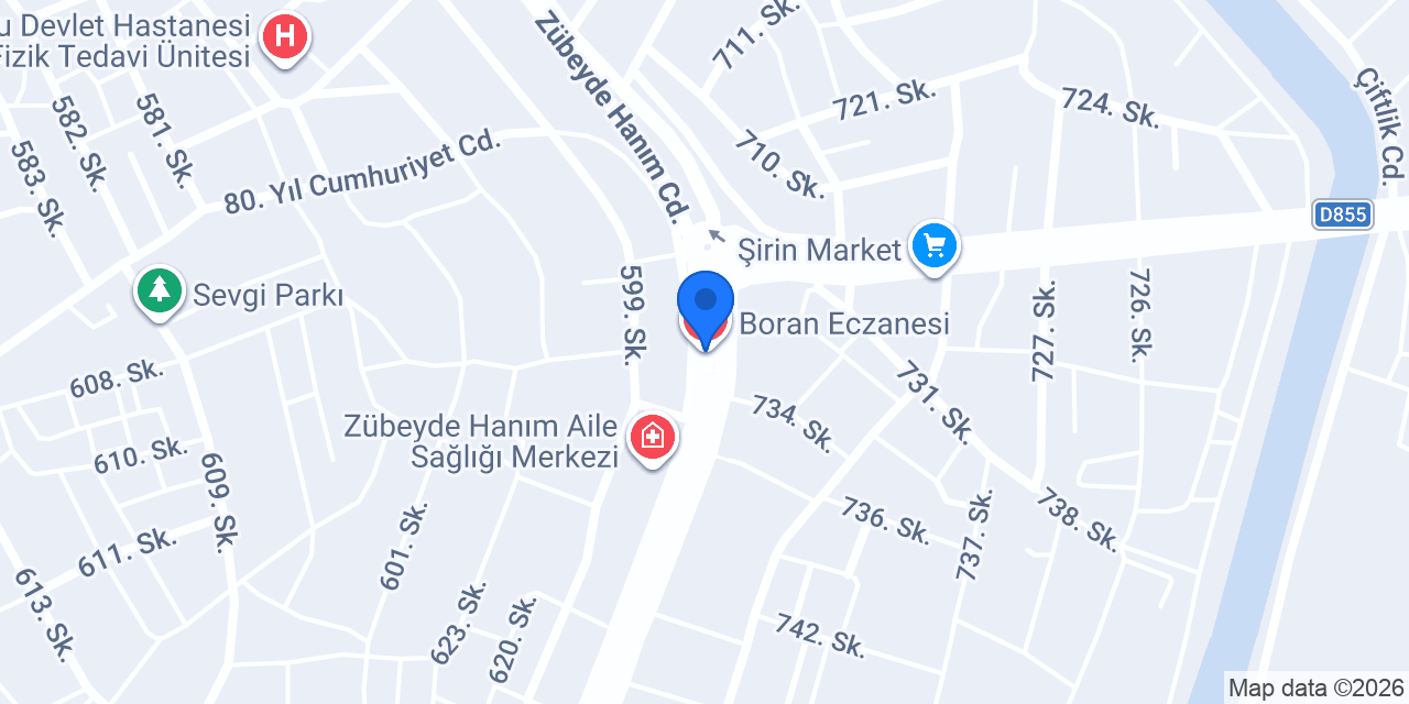 Boran Eczanesi konumu