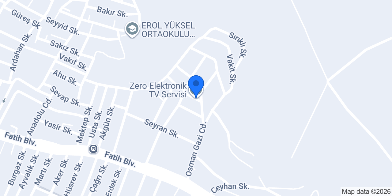 Zero Elektronik TV Servisi konumu