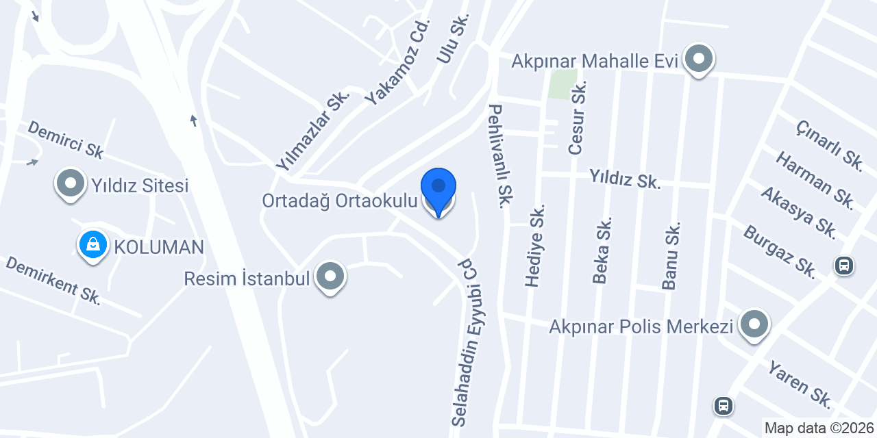 Ortadağ Ortaokulu konumu