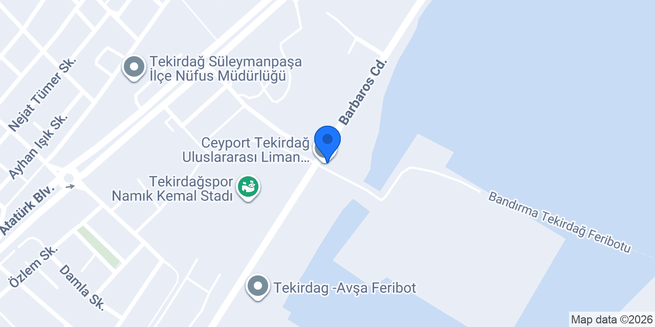 Tekirdağ Feribot İskelesi konumu