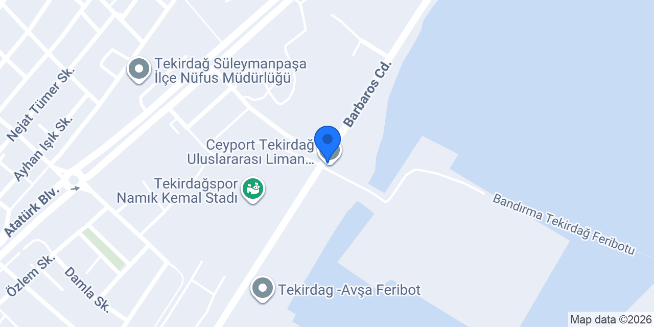 Tekirdağ Emniyet Müdürlüğü Deniz Liman Şube Müdürlüğü konumu