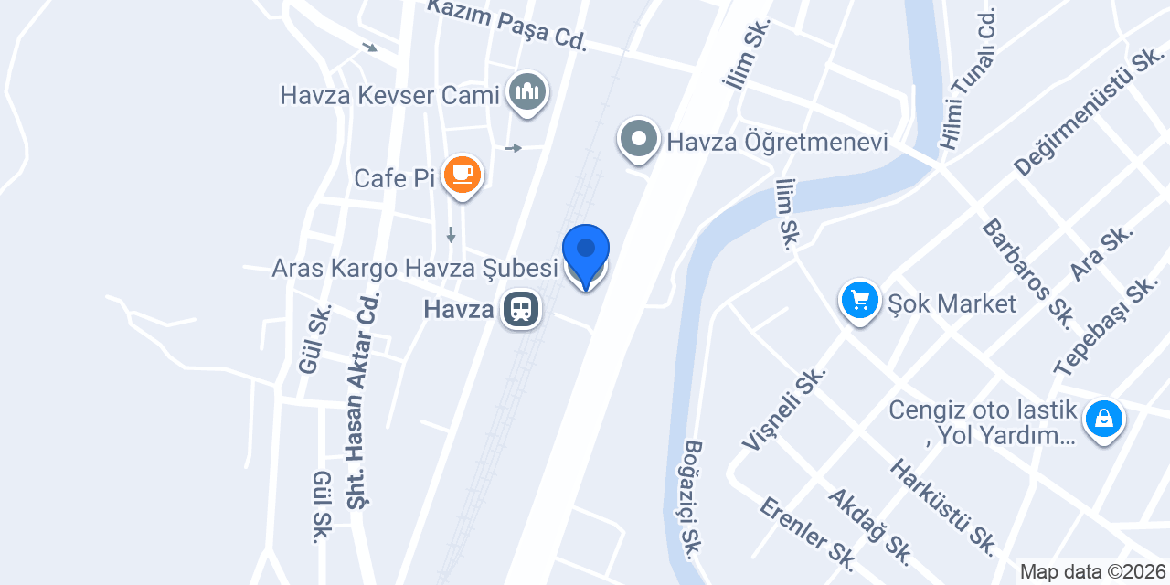 Aras Kargo Havza Şubesi konumu