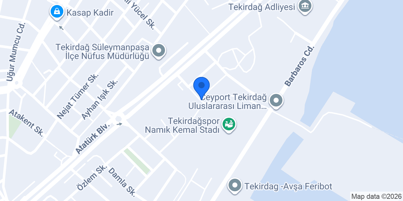 TEKİRDAĞ İL TARIM ve ORMAN MÜDÜRLÜĞÜ konumu