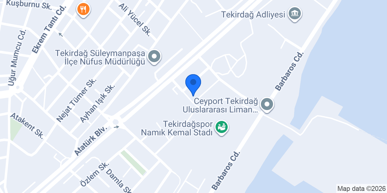 Tekirdağ Tenis Kafe konumu