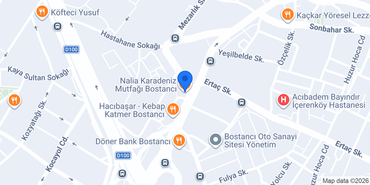 Nalia Karadeniz Mutfağı Bostancı konumu
