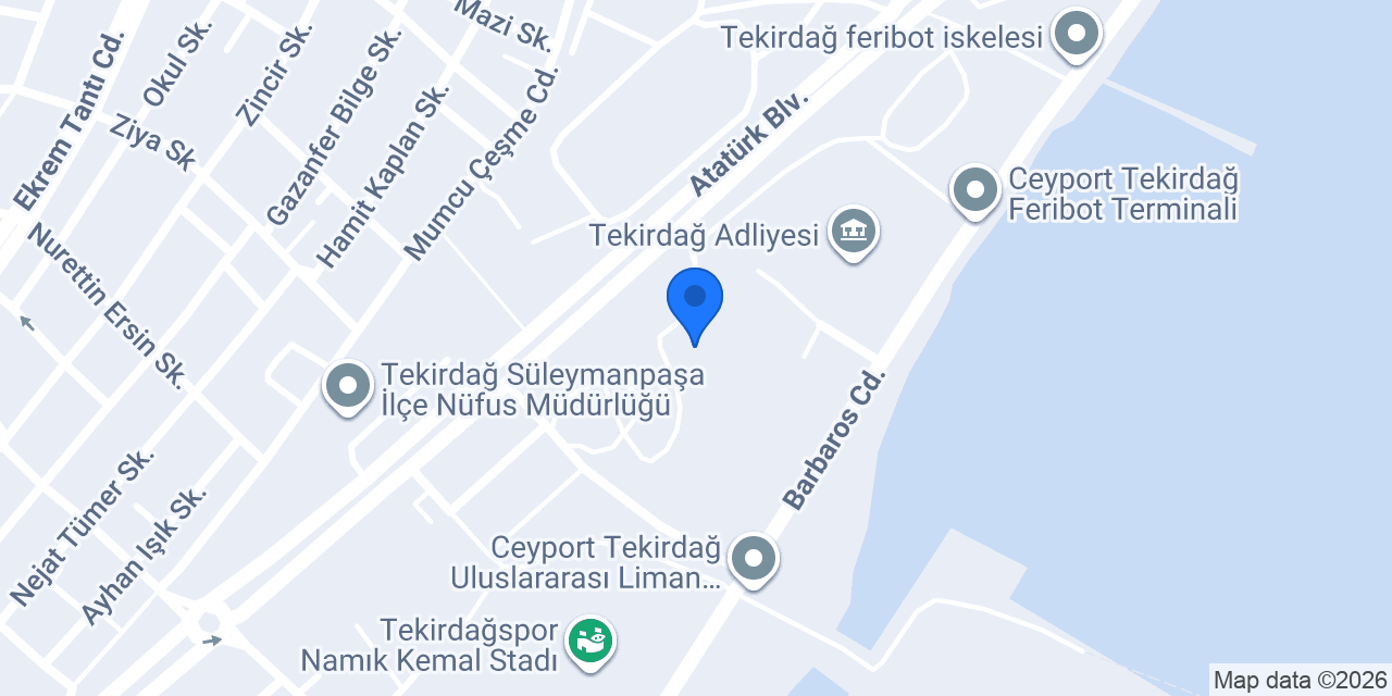 Tekirdağ Devlet hastanesi 2. Kısım konumu