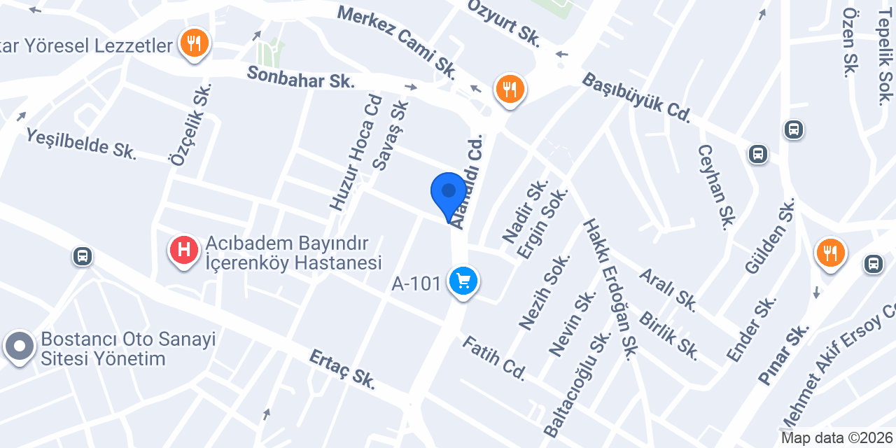 PTT İçerenköy Şubesi konumu