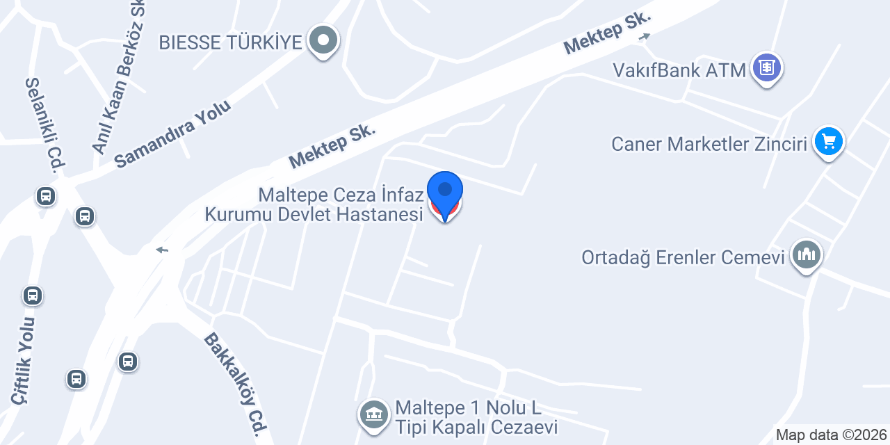 Maltepe Ceza İnfaz Kurumu Devlet Hastanesi konumu