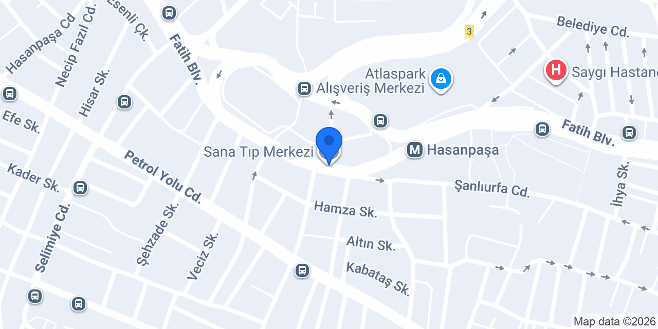 Sana Tıp Merkezi konumu