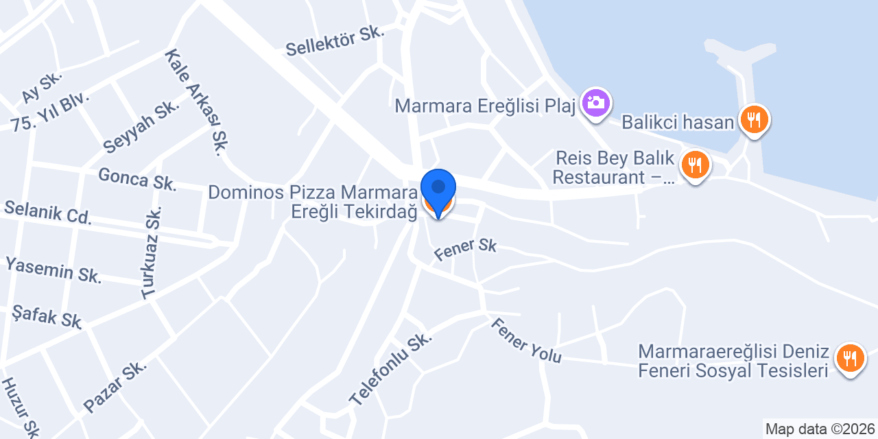 Dominos Pizza Marmara Ereğli Tekirdağ konumu