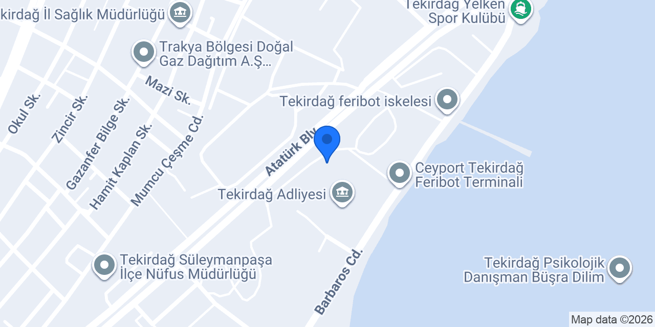 YENİ TEKİRDAĞ ADLİYE SARAYI konumu