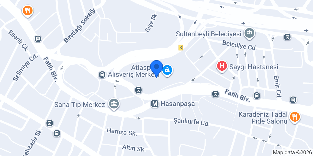 ebebek Atlaspark AVM konumu