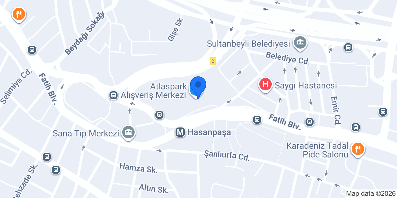 MADO Sultanbeyli Atlaspark Avm konumu