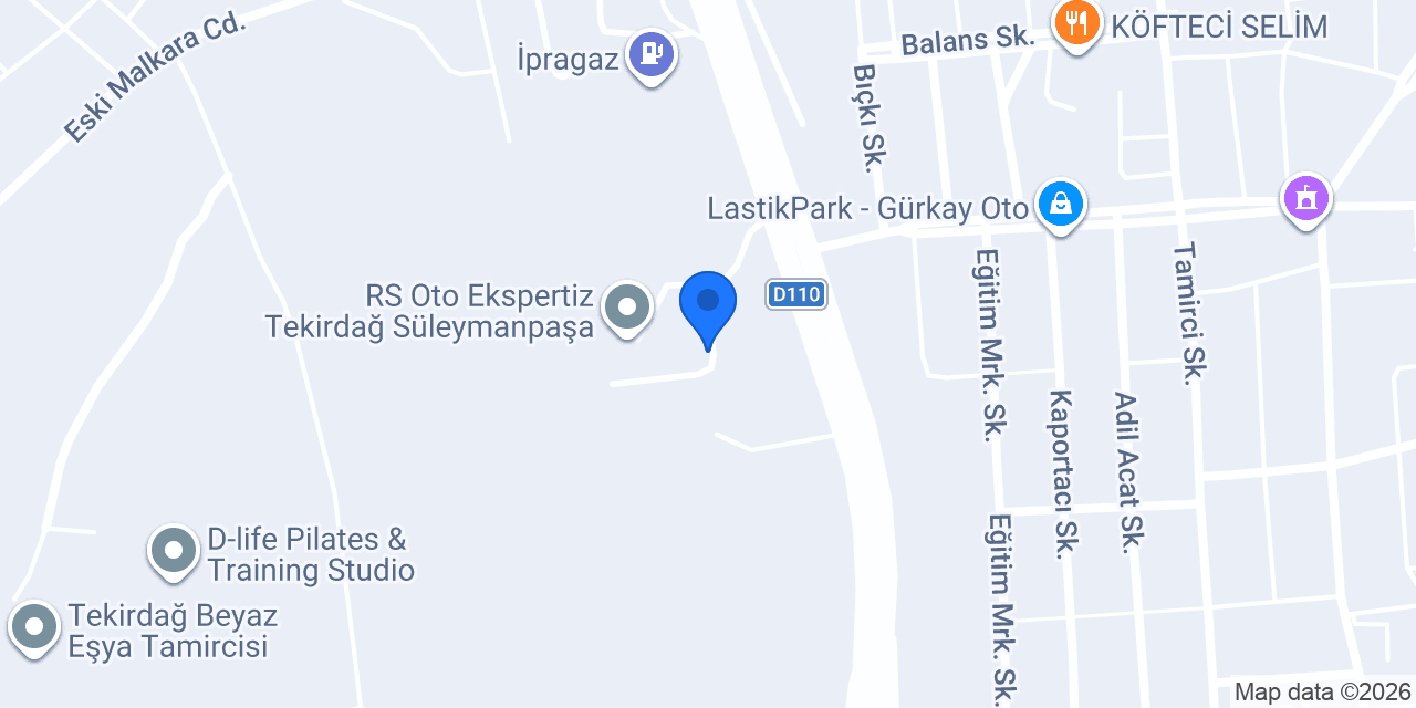 Ertürk Rent A Car Tekirdağ konumu