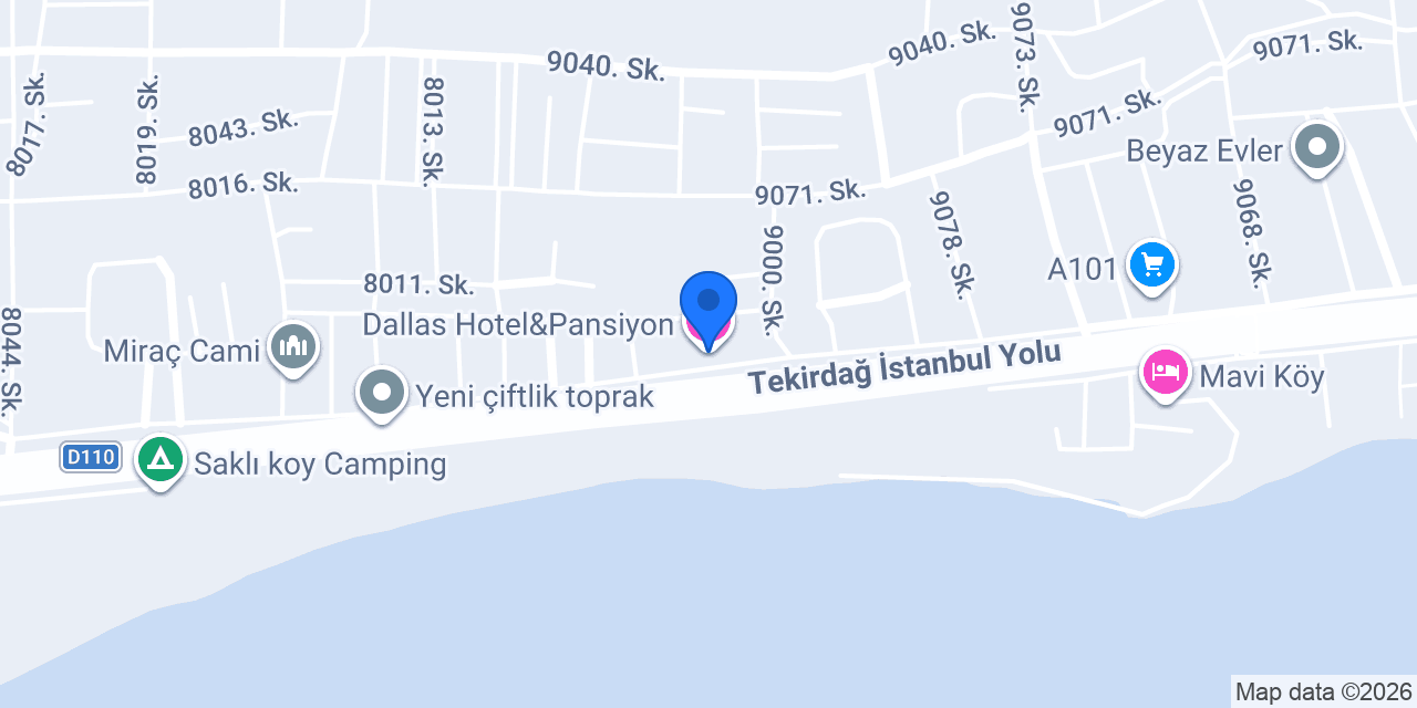 Dallas Hotel&Pansiyon konumu