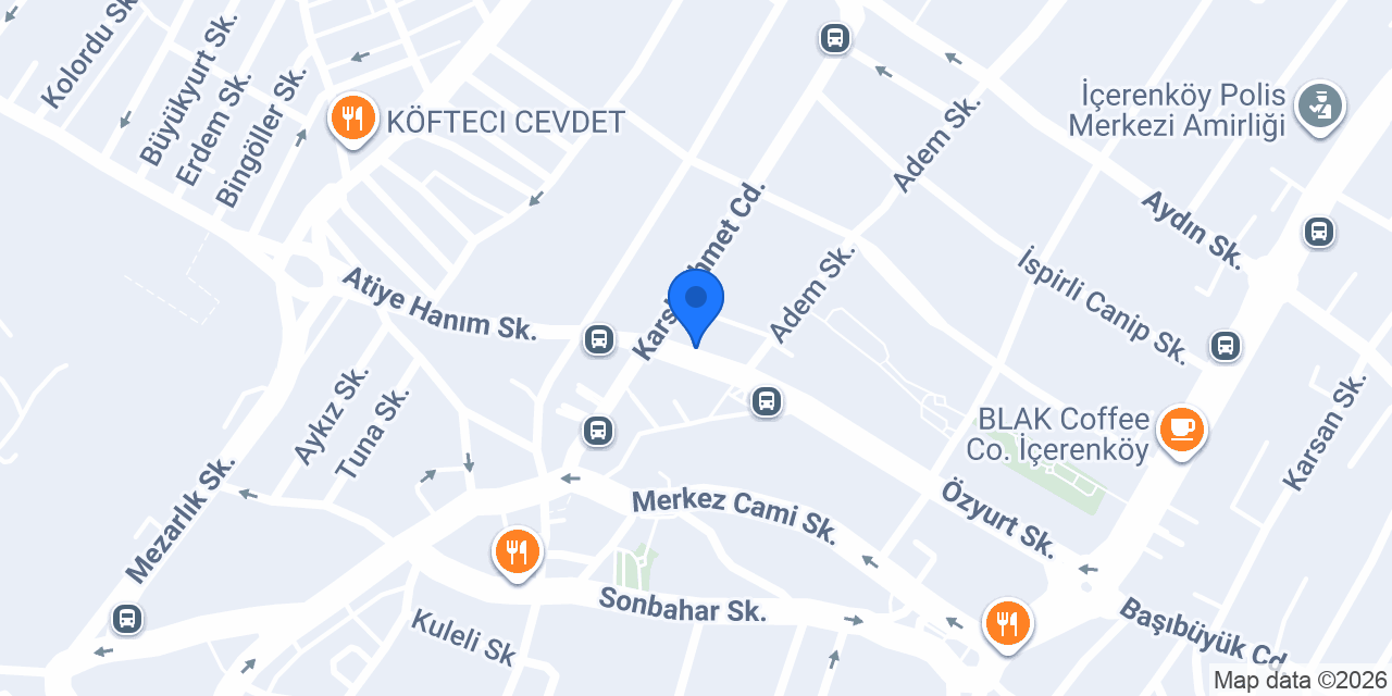 Tatbak İçerenköy Şubesi konumu