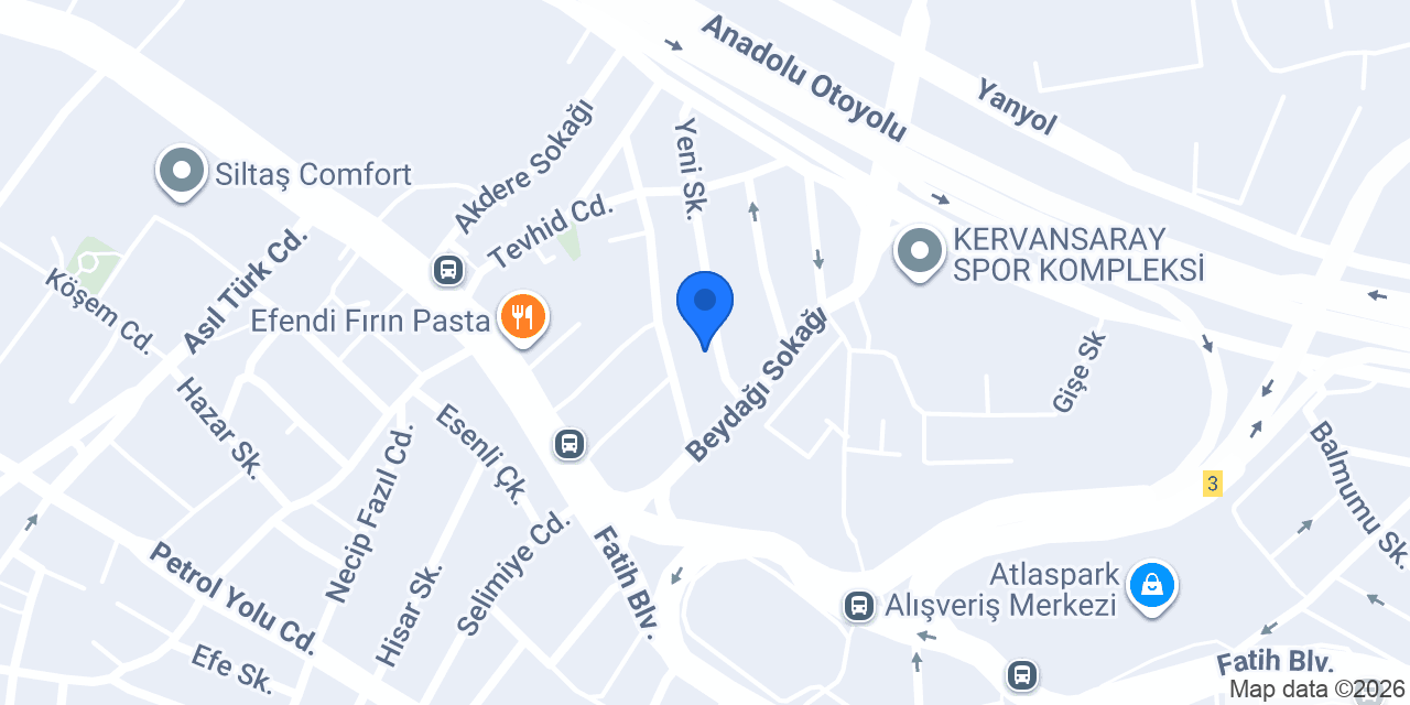 Akyüz Büro - Mobilya Dekorasyon konumu