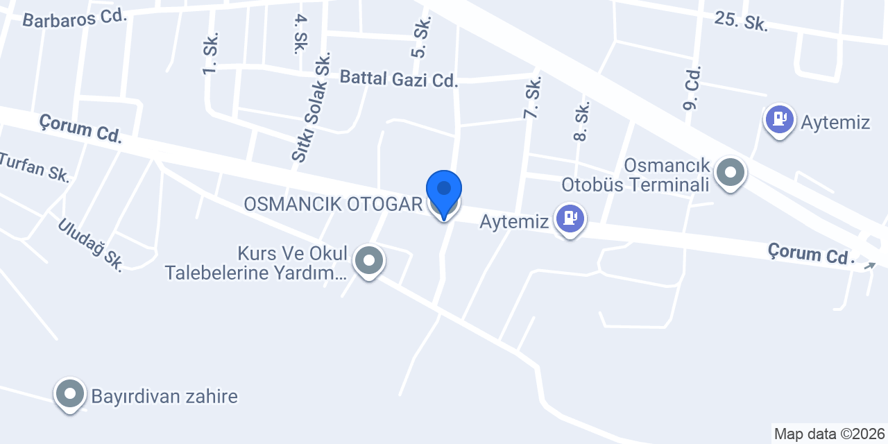 OSMANCIK OTOGAR konumu