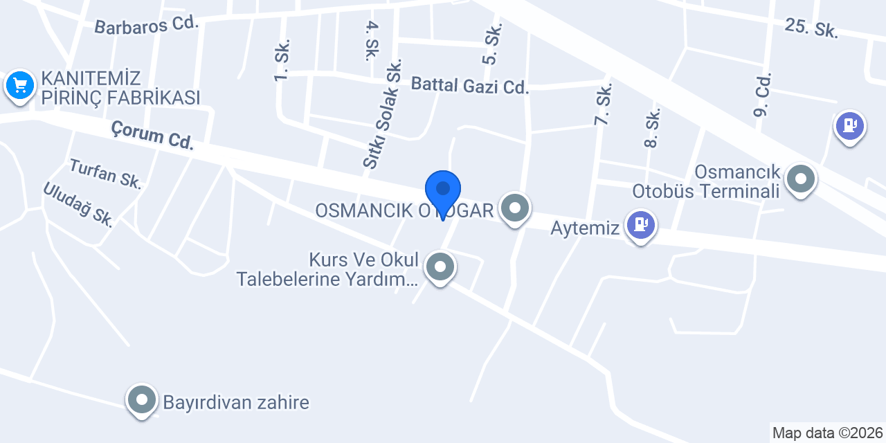 KOPARAN-İNŞAAT-KERESTE OSMANCIK konumu