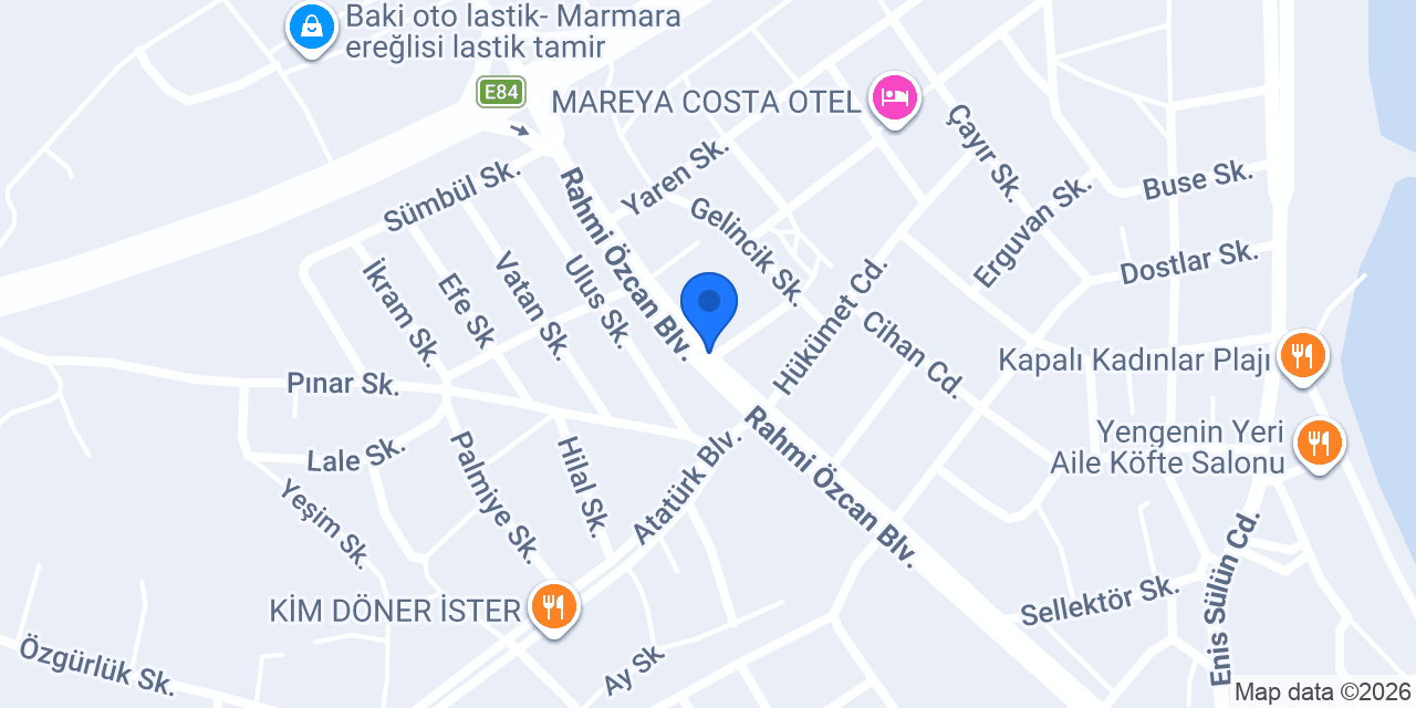 M.ereğlisi taksi durağı konumu