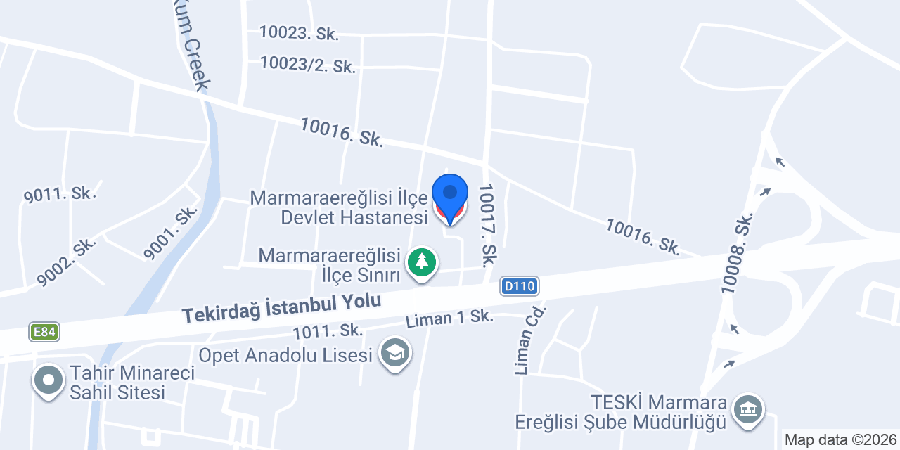 Marmaraereğlisi İlçe Devlet Hastanesi konumu