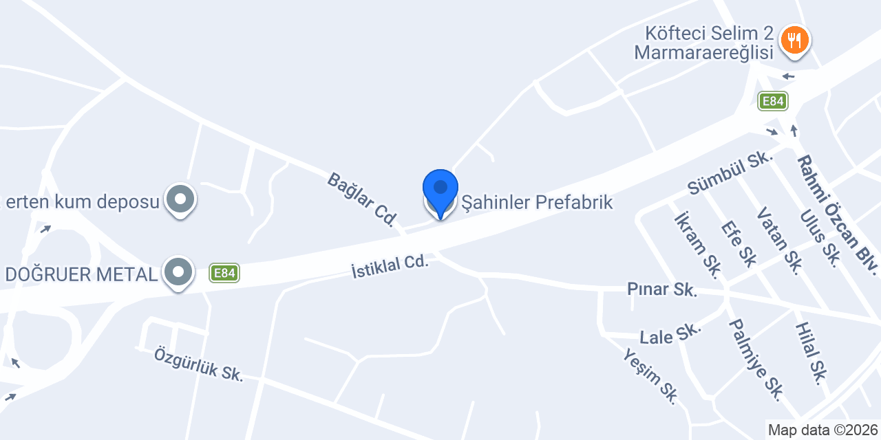 Şahinler Prefabrik konumu