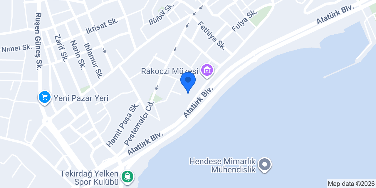 Tekirdağ Rent a Car konumu