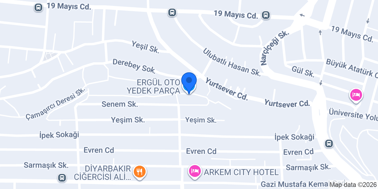 ERGÜL OTO YEDEK PARÇA konumu