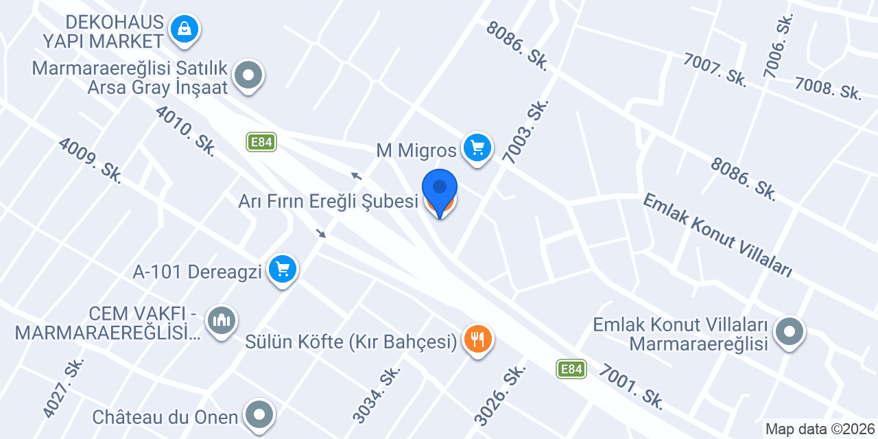 Arı Fırın Ereğli Şubesi konumu