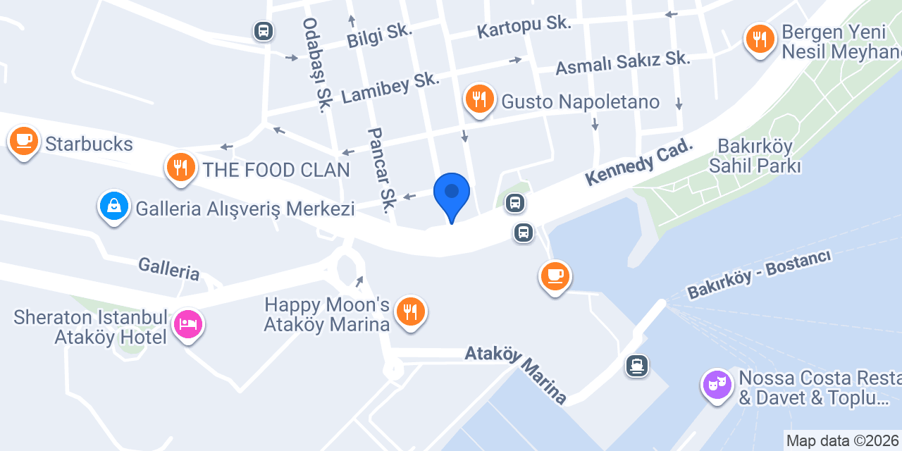Ataköy Sahil Hotel konumu