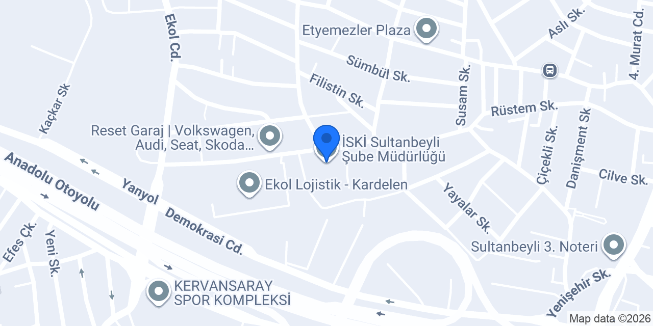 İSKİ Sultanbeyli Şube Müdürlüğü konumu