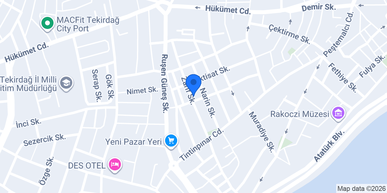 Tekirdağ Emekli Öğretmenler Derneği konumu